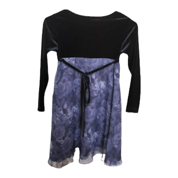 La Princess Black Velvet‎ Party Holiday Girls Dress Size 8 Flawed - Picture 2 of 6